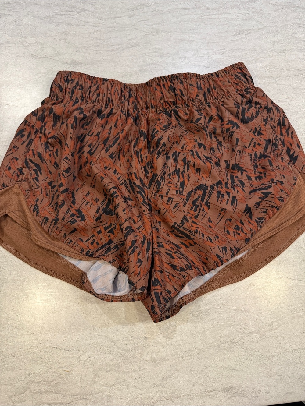 Athletic Works Brown Animal-Print & Lime Green Athletic Shorts Set - Picture 5 of 6